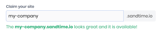 A custom domain form that allows you to choose your own domain name.